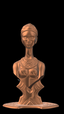 afro woman statue 3D 프린트 모델 .c4d .max .obj .3ds .fbx .stl .blend