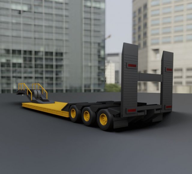 oversize trailer 120 semi truck 3D Print Model .c4d .max .obj .3ds .fbx .stl .blend 