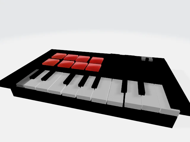 midi keyboard black 3D Model .c4d .max .obj .3ds .fbx .stl .blend