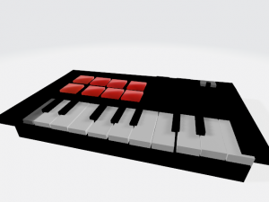 midi keyboard black 3D Модель