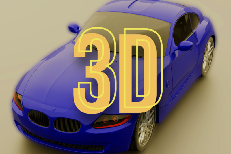 Blue model car 3D 모델 .c4d .max .obj .3ds .fbx .stl .blend 