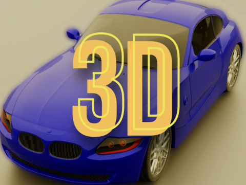 Blue model car 3D Model