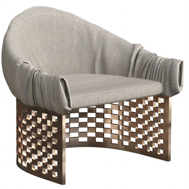 cloth armchair Model 3D .c4d .max .obj .3ds .fbx .stl .blend 