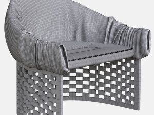 cloth armchair Model 3D
