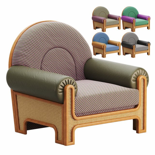 N-GENE ARMCHAIR CHERRY Modelo 3D .c4d .max .obj .3ds .fbx .stl .blend 