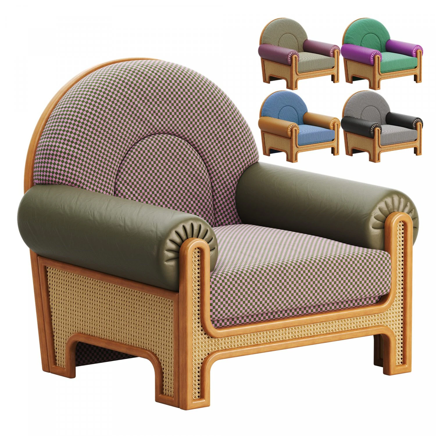 N-GENE ARMCHAIR CHERRY 3D Model .c4d .max .obj .3ds .fbx .stl .blend 