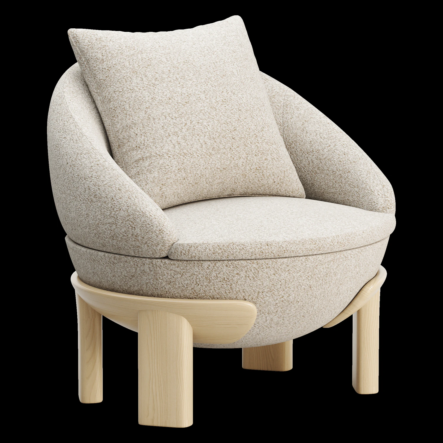 TAMBOUR ARMCHAIR 3D Model .c4d .max .obj .3ds .fbx .stl .blend 