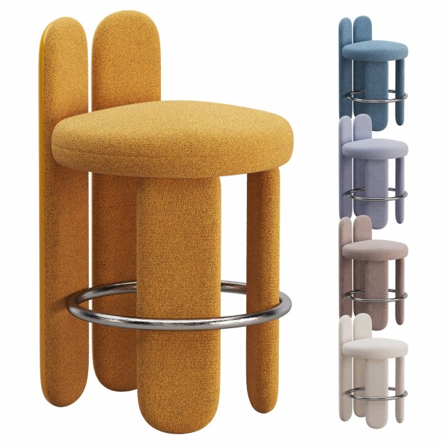 Glazy Counter Stool Modello 3D .c4d .max .obj .3ds .fbx .stl .blend 