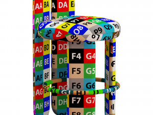 Glazy Counter Stool Modello 3D