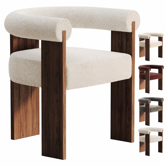 Eldon Dining Chair 3D 模型 .c4d .max .obj .3ds .fbx .stl .blend 