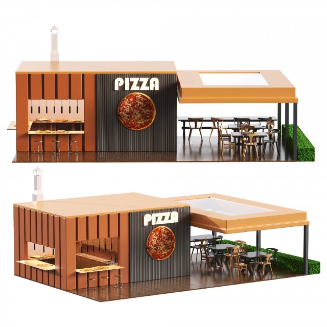 Pizza Market 3D Model .c4d .max .obj .3ds .fbx .stl .blend 