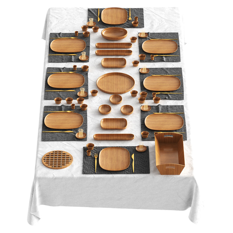 Set the table 3D 모델 .c4d .max .obj .3ds .fbx .stl .blend 