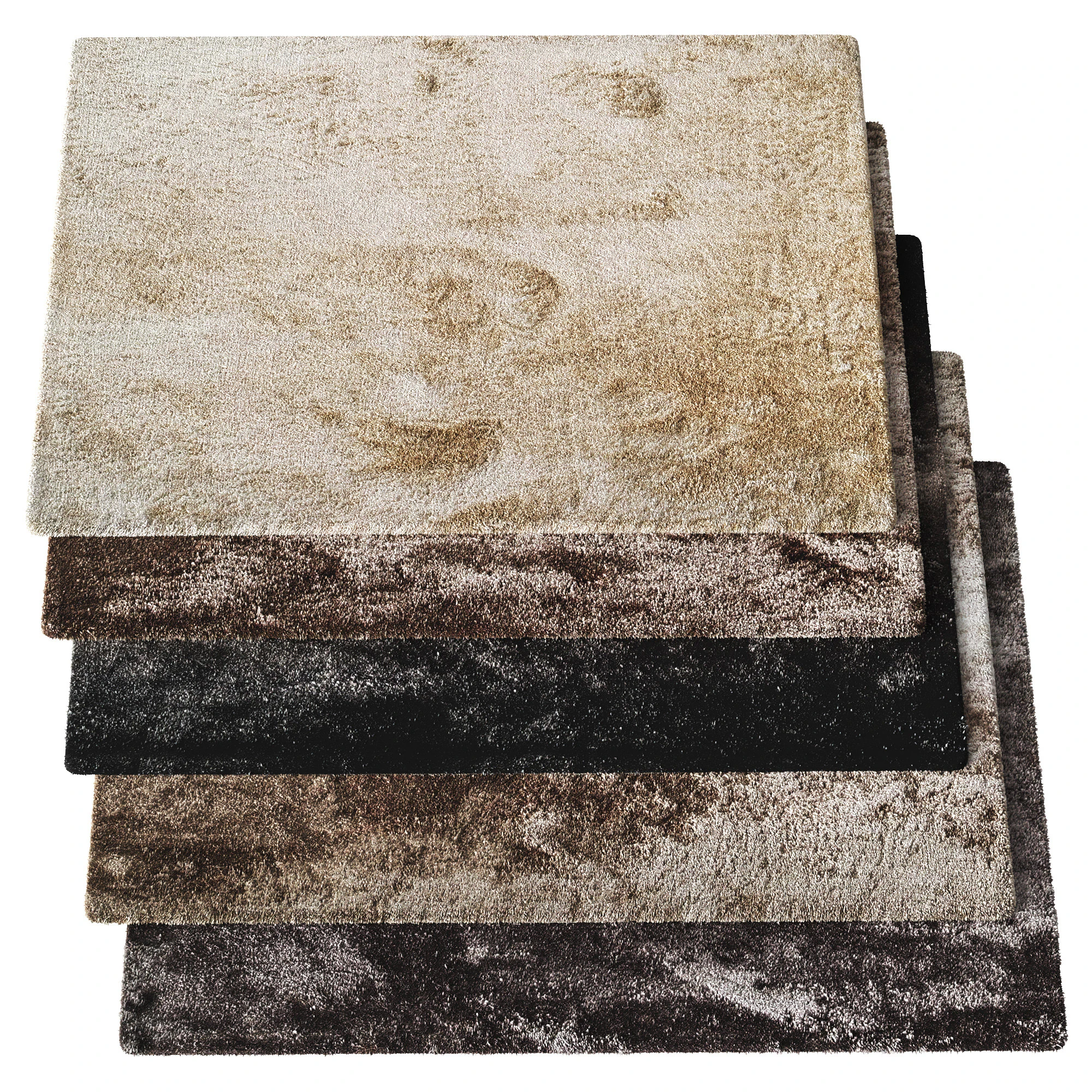 Shaggy rug Whisper Black 3D Model .c4d .max .obj .3ds .fbx .stl .blend 