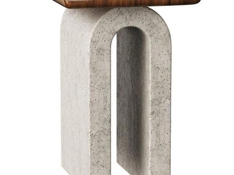 Aspen Sculptural Marble Table 3D Model