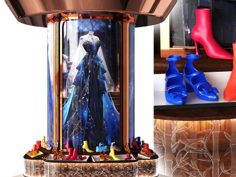 衣料品店とショールーム 3Dモデル