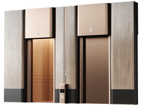 Design der Aufzugslobby 3D Modell