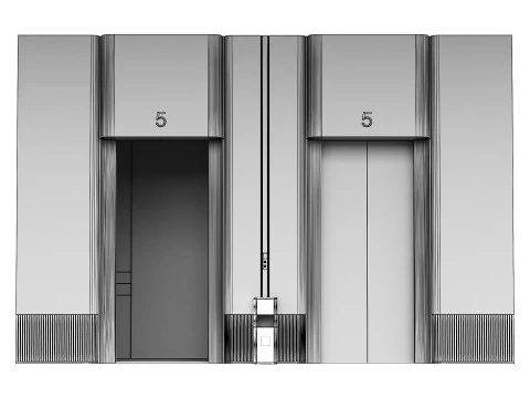 Design der Aufzugslobby 3D Modell