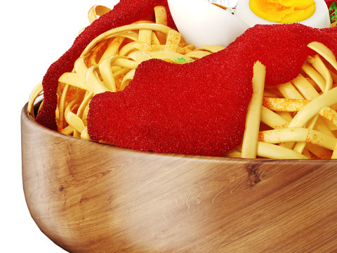 Pasta with eggs 3D Model