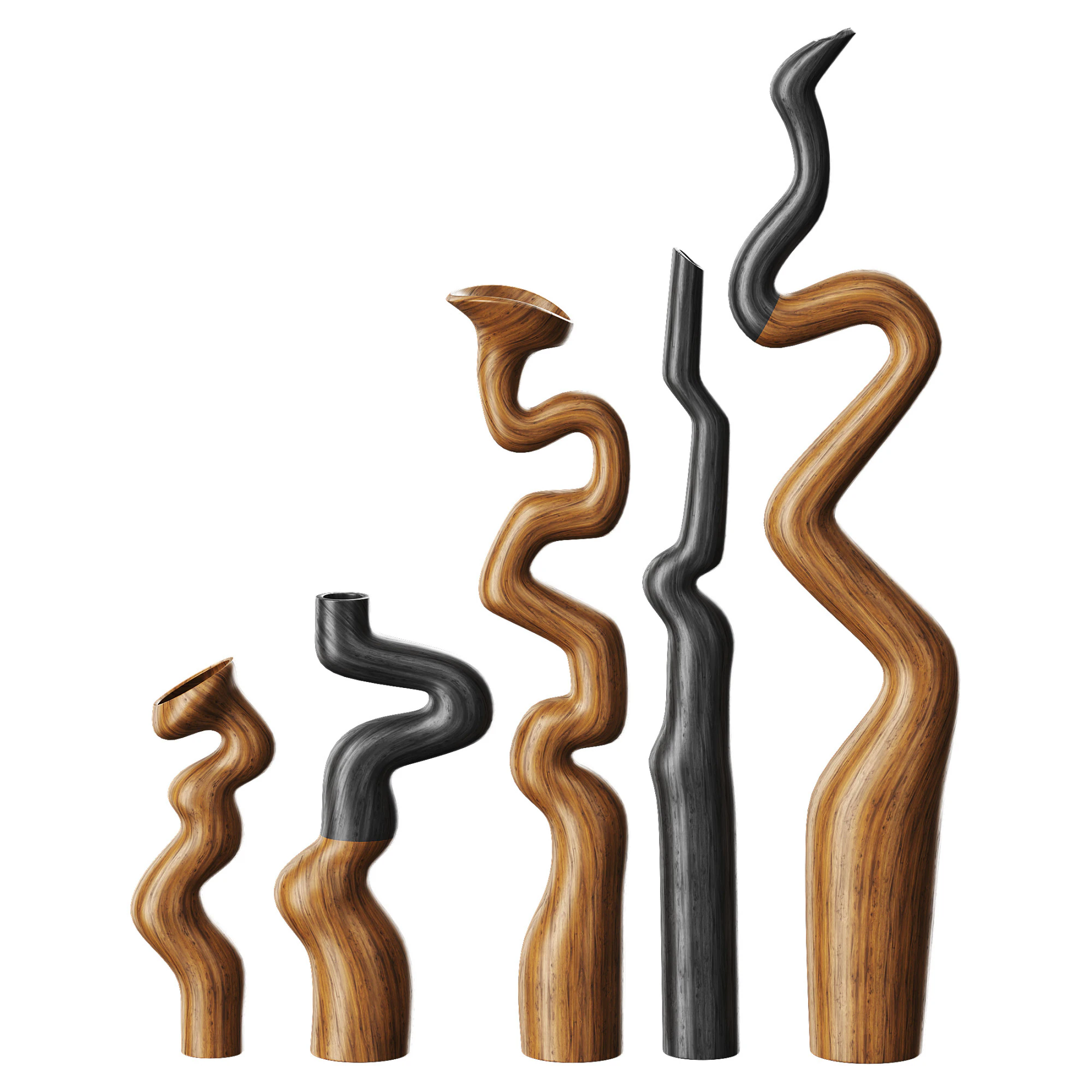 木製花瓶 3Dモデル .c4d .max .obj .3ds .fbx .stl .blend