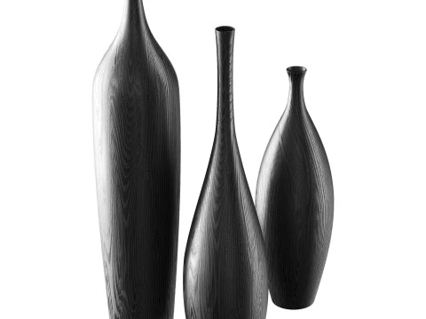 花瓶 木製 3Dモデル