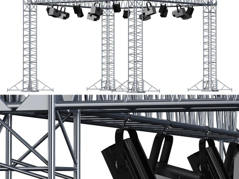 Soft theater farm with lighting equipment 3D Model