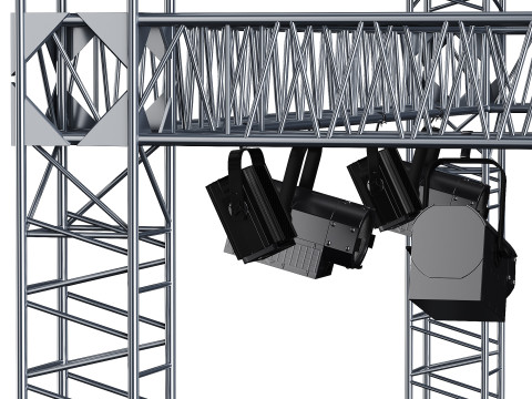 Soft theater farm with lighting equipment 3Dモデル