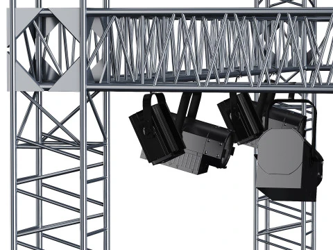 Soft theater farm with lighting equipment 3D Model