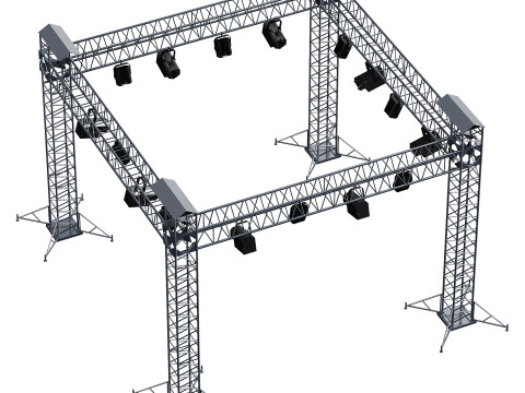 Soft theater farm with lighting equipment 3Dモデル