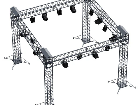 Soft theater farm with lighting equipment 3D Model