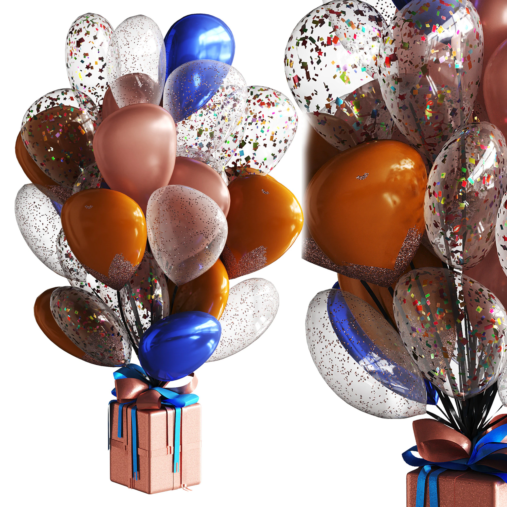 Beautiful elegant balloons 3D Model .c4d .max .obj .3ds .fbx .stl .blend 