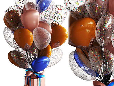 Beautiful elegant balloons Modelo 3D