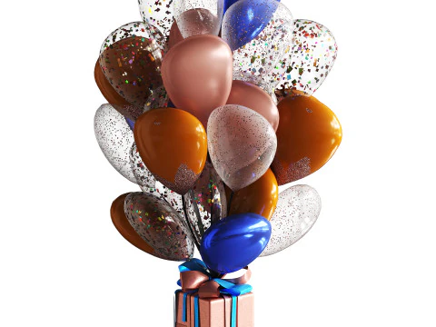 Beautiful elegant balloons 3D Model