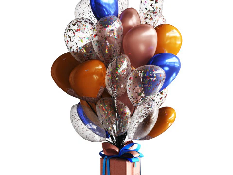 Beautiful elegant balloons 3D Model