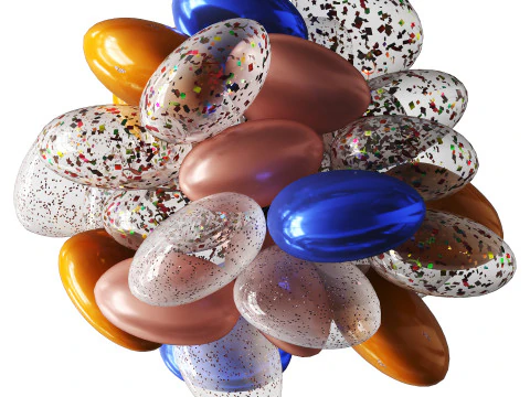 Beautiful elegant balloons 3D Model