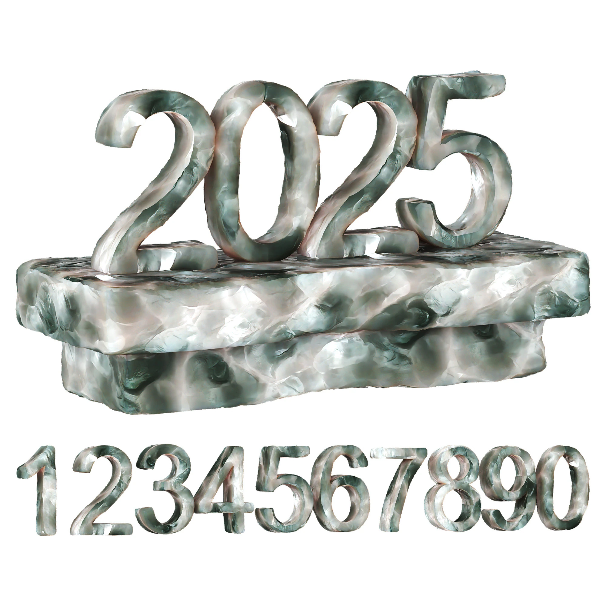 Ice numbers 3D Model .c4d .max .obj .3ds .fbx .stl .blend 