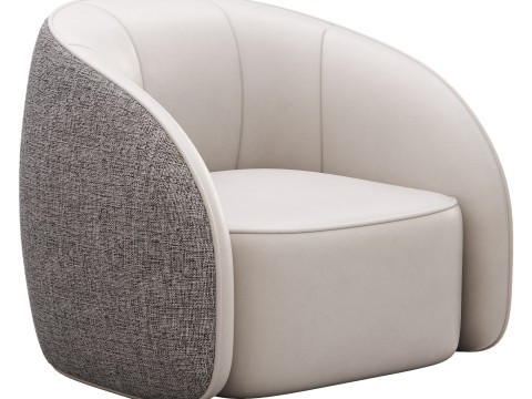 BeigeRed Leather Sofa Chair 3Dモデル
