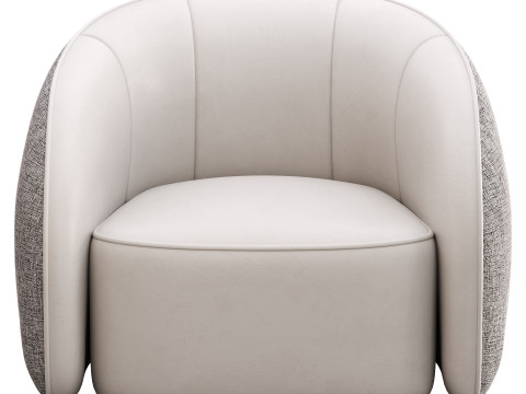 BeigeRed Leather Sofa Chair 3Dモデル
