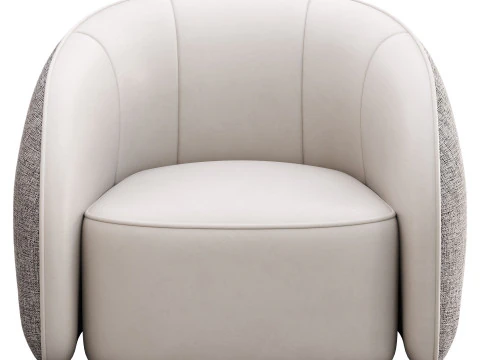 BeigeRed Leather Sofa Chair 3D Model