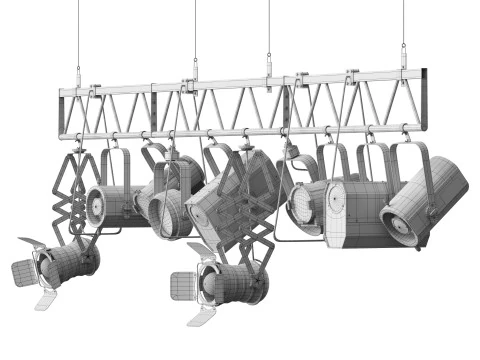조명 장비를 갖춘 소프트 극장 농장 3D 모델