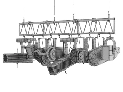 Soft theater farm with lighting equipment 3D Model