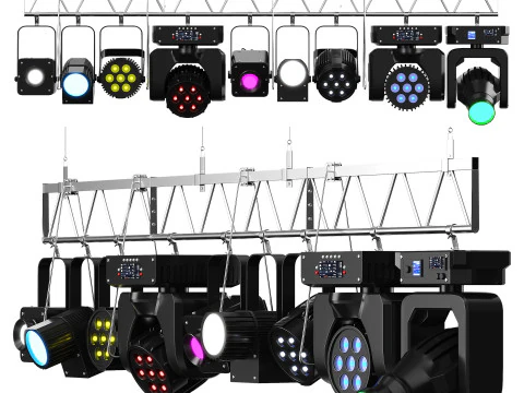 Fattoria teatrale soft con apparecchiature di illuminazione Modello 3D