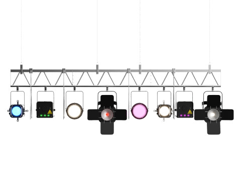 Soft theater farm with lighting equipment 3D 모델