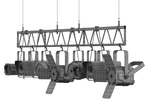 Soft theater farm with lighting equipment 3D 모델
