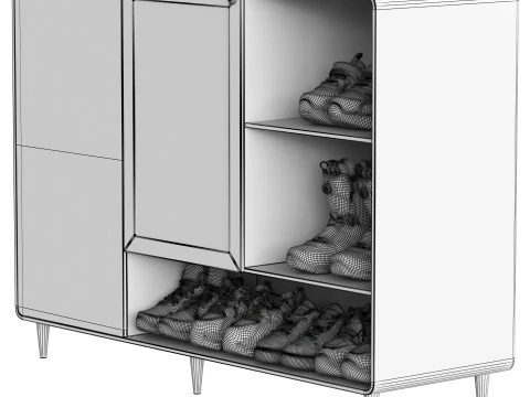 Shoes Cabinet Set 3D Model