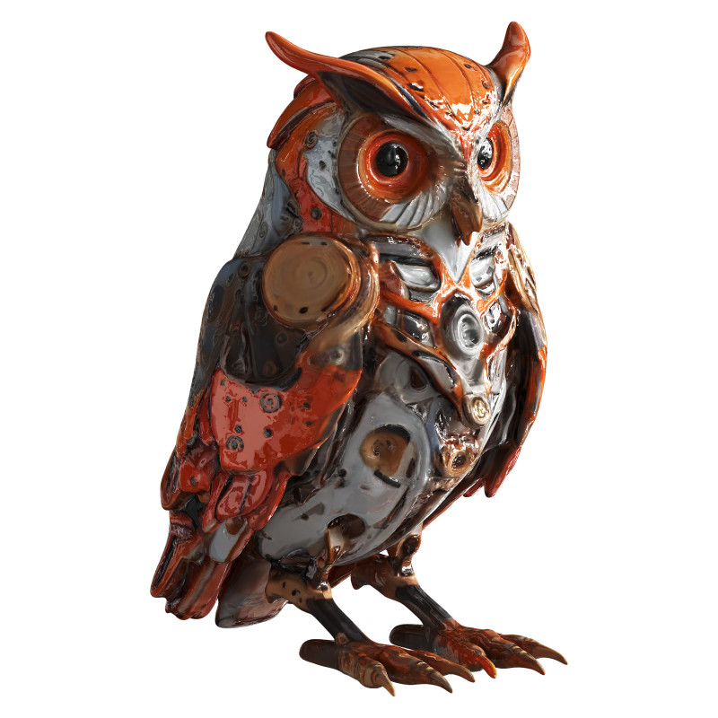 Robot Owl Modello 3D .c4d .max .obj .3ds .fbx .stl .blend 