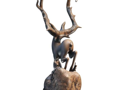 Deer Statue 3D मॉडल