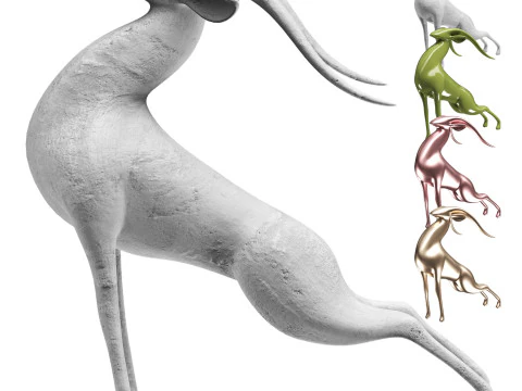 鹿の像 3Dモデル