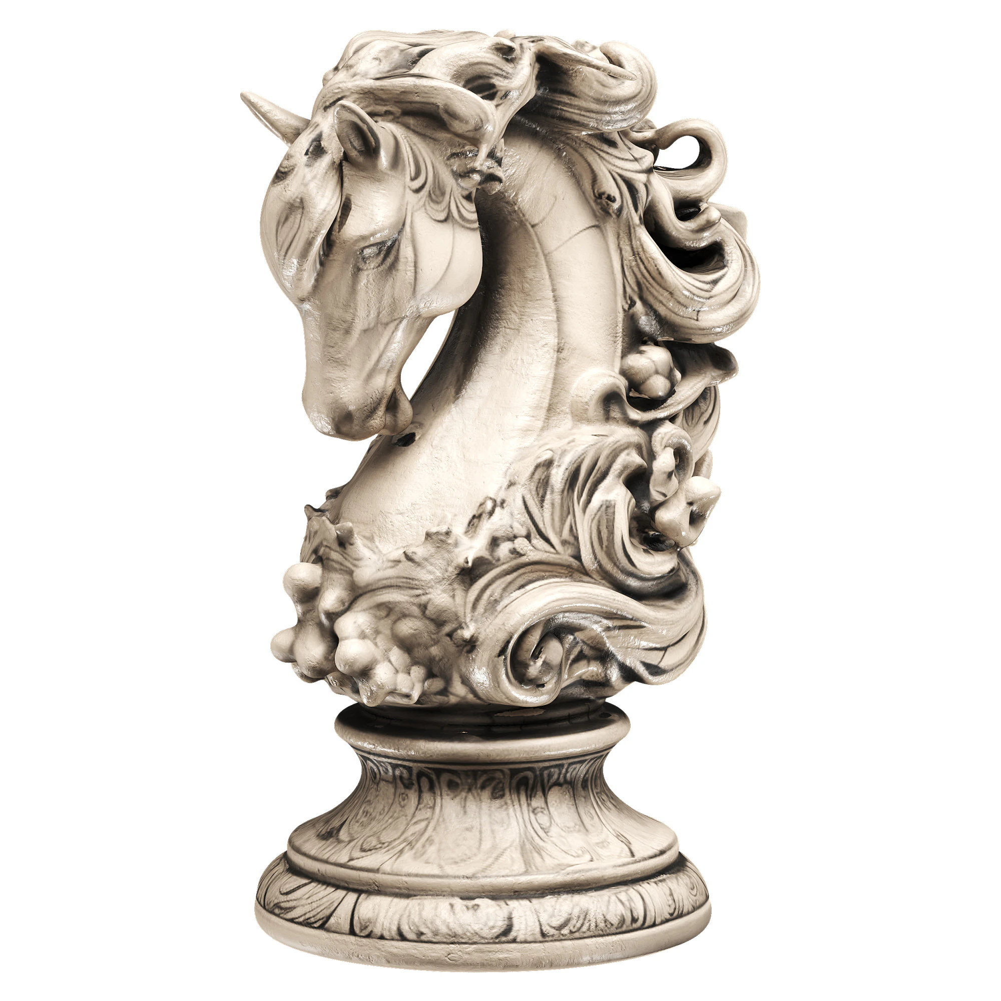 Horse statue 3D Model .c4d .max .obj .3ds .fbx .stl .blend