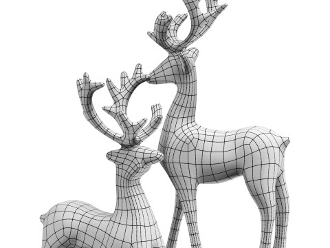 Deer Statues 3D 모델