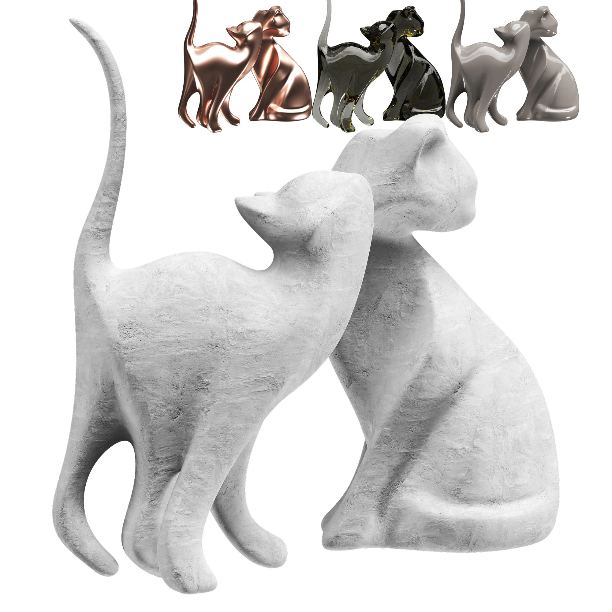Cat Statue 3D Model .c4d .max .obj .3ds .fbx .stl .blend 